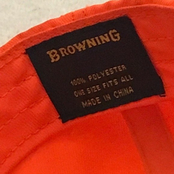Browning Antler Logo on Adjustable Orange Hunting Cap - Picture 2 of 12
